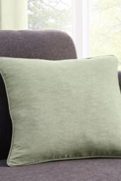 Fusion 'Sorbonne' Luxury Plain Dyed Filled Cushion 100% Cotton in Green - Size: 43 cm x 43 cm - thumbnail 1