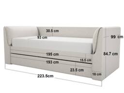 Flair Max Day Bed With Trundle in Cream - Size: Single - thumbnail 6
