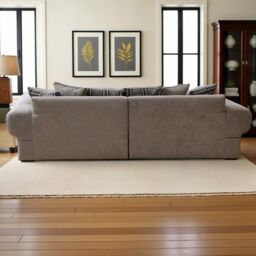 Abakus Direct Verona Linen 4 Seater Sofa in Light Grey - thumbnail 9