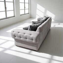 Abakus Direct Verona Linen 4 Seater Sofa in Light Grey - thumbnail 8