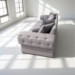 Abakus Direct Verona Linen 4 Seater Sofa in Light Grey - thumbnail 6