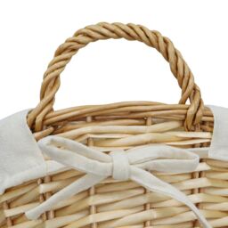 JVL Hand Woven Acacia Oval Willow Storage Basket with Lining in Gold - Size: Small - thumbnail 3