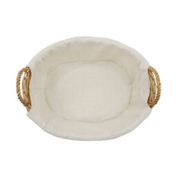 JVL Hand Woven Acacia Oval Willow Storage Basket with Lining in Gold - Size: Small - thumbnail 2