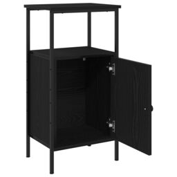 Berkfield Home Bedside Cabinet Black Oak 41x31x80 cm Engineered Wood - Size: 41 x 31 x 80 cm - thumbnail 5