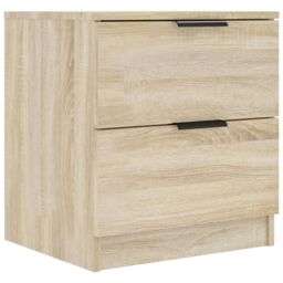 Berkfield Home Bedside Cabinets 2 pcs Sonoma Oak Engineered Wood in Brown - thumbnail 3