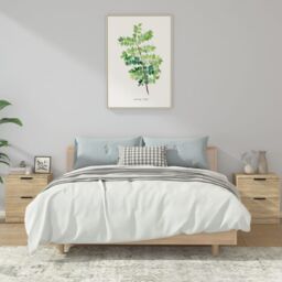 Berkfield Home Bedside Cabinets 2 pcs Sonoma Oak Engineered Wood in Brown - thumbnail 1