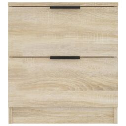 Berkfield Home Bedside Cabinets 2 pcs Sonoma Oak Engineered Wood in Brown - thumbnail 4