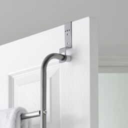 House of Home Towel Rail Over Door 5 Tier Clothes Airer Rack Hanger Holder Bathroom Storage in Silver - thumbnail 4