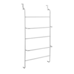 House of Home Towel Rail Over Door 5 Tier Clothes Airer Rack Hanger Holder Bathroom Storage in Silver - thumbnail 2