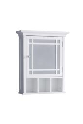 Teamson Home Bathroom Neal Wooden Medicine Cabinet Mirrored Door White - thumbnail 1