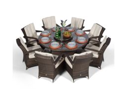 Thats Furniture Arizona Round 8 Seater Rattan Patio Dining Set in Brown - thumbnail 5