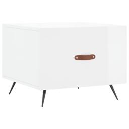 Berkfield Home Decorative Coffee Table High Gloss White 50x50x40 cm Engineered Wood - Size: 50 x 50 x 40 cm - thumbnail 3