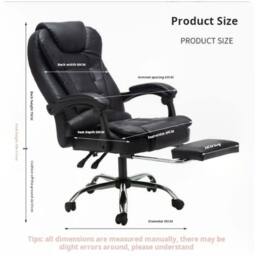 NESTLUNE 8Point Massage Office Chair Gaming in Black - Size: 100 cm x 15 cm - thumbnail 2