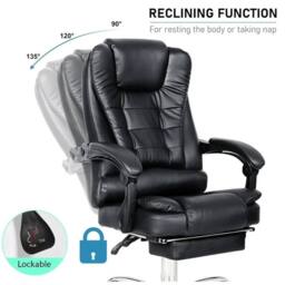NESTLUNE 8Point Massage Office Chair Gaming in Black - Size: 100 cm x 15 cm - thumbnail 4