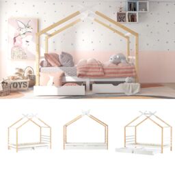AKA 3FT Single Bed Frames Toddler Beds Storage Underneath in White - thumbnail 3