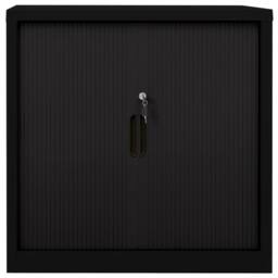 Berkfield Home Sliding Door Cabinet Black 90x40x90 cm Steel - Size: 90 x 40 x 90 cm - thumbnail 1