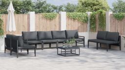 Berkfield Home Garden Sofa Set 8 pcs Anthracite Steel - thumbnail 4