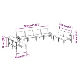 Berkfield Home Garden Sofa Set 8 pcs Anthracite Steel - thumbnail 8