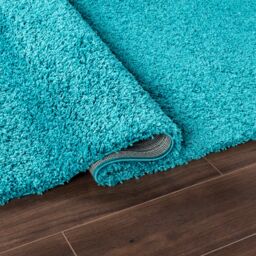 Smart Living Soft Fluffy 5cm Thick Pile Shaggy Area Rugs for Living Room, Bedroom in Teal - Size: 60 cm x 110 cm - thumbnail 4