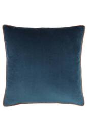 Furn Meridian Velvet Piped Cushion in Dark Blue - Size: 55 cm x 55 cm