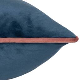 Furn Meridian Velvet Piped Cushion in Dark Blue - Size: 55 cm x 55 cm - thumbnail 4