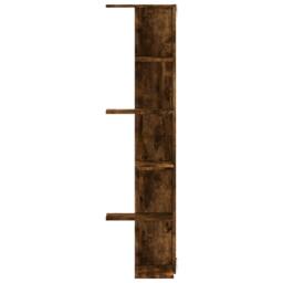 Berkfield Home Wall Corner Shelf Smoked Oak 36.5x36.5x140 cm Engineered Wood in Brown - thumbnail 4