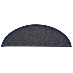 Berkfield Home Carpet Stair Treads 15 pcs Dark Grey & Blue 56x17x3 cm - Size: Medium - thumbnail 6