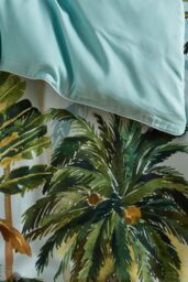 Paoletti Forsteriana Palms 100% Cotton Duvet Cover Set - Size: Super King - thumbnail 3