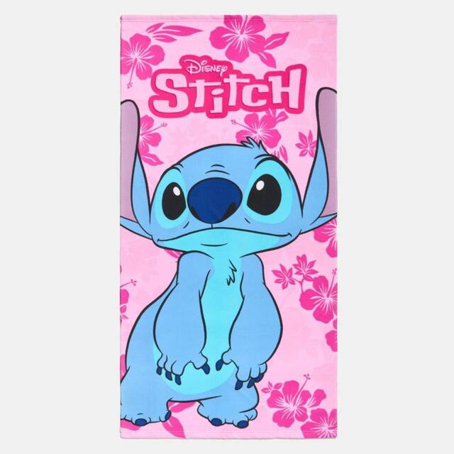 OHS Kids Stitch Beach Bath Towel Absorbent Quick Dry Microfibre in Pink - image 1
