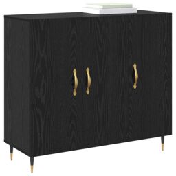 Berkfield Home Sideboard with Storage with Door Black 90 x 34 x 80 cm Engineered wood - thumbnail 3
