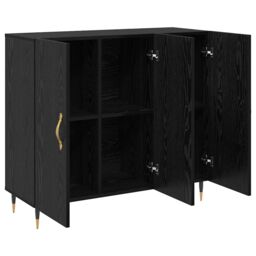 Berkfield Home Sideboard with Storage with Door Black 90 x 34 x 80 cm Engineered wood - thumbnail 5
