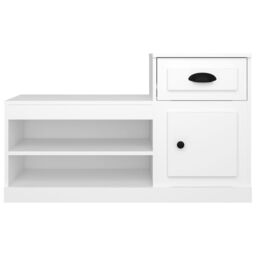 Berkfield Home Shoe Cabinet White 100x42x60 cm Engineered Wood - Size: 100 x 42 x 60 cm - thumbnail 6