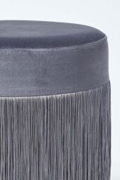 Homescapes Warwick Velvet Footstool with Legs in Grey - thumbnail 4