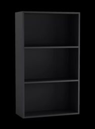 EONLION Wide 3-Tier Wooden Bookcase - Storage Cabinet with Display Shelves in Grey - Size: Medium - thumbnail 5