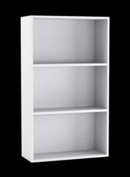 EONLION Wide 3-Tier Wooden Bookcase - Storage Cabinet with Display Shelves in Grey - Size: Medium - thumbnail 2