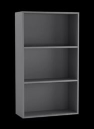 EONLION Wide 3-Tier Wooden Bookcase - Storage Cabinet with Display Shelves in Grey - Size: Medium - thumbnail 3