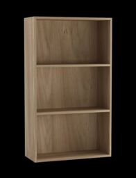 EONLION Wide 3-Tier Wooden Bookcase - Storage Cabinet with Display Shelves in Grey - Size: Medium - thumbnail 4