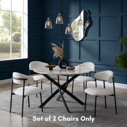 Home Detail Emerson Boucle Dining Chair Set of 2, White - Size: 2 Pack - thumbnail 2