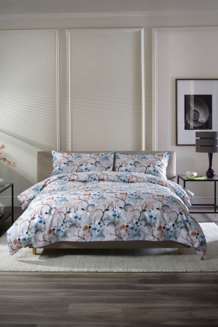 Japanese Kyoto 100% Cotton Duvet Cover Set with Piped Edging