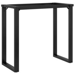 Berkfield Home Dining Table Legs O-Frame 80x40x73 cm Steel in Black - Size: 80 x 40 x 73 cm - thumbnail 1