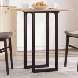 Berkfield Home Dining Table Legs O-Frame 80x40x73 cm Steel in Black - Size: 80 x 40 x 73 cm - thumbnail 3