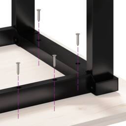 Berkfield Home Dining Table Legs O-Frame 80x40x73 cm Steel in Black - Size: 80 x 40 x 73 cm - thumbnail 8