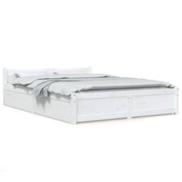 Berkfield Home Beautiful Bed Frame with Drawers White 135x190 cm Double - thumbnail 3