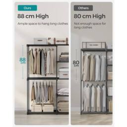 KORVIXA Black Portable Closet, Open Storage Wardrobe - Size: 100 cm x 100 cm - thumbnail 3