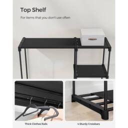 KORVIXA Black Portable Closet, Open Storage Wardrobe - Size: 100 cm x 100 cm - thumbnail 4