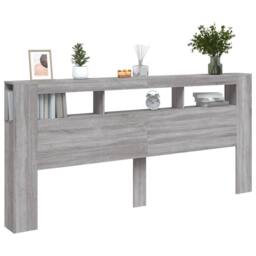 Berkfield Home LED Headboard Grey Sonoma 220x18.5x103.5 cm Engineered Wood - thumbnail 5