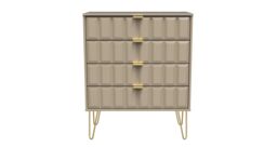 Ready Assembled 2 U Metro 4 Drawer Chest (Ready Assembled) in Light Brown
