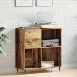 Berkfield Home Record Cabinet Old Wood 84, 5x38x89 cm Engineered Wood in Brown - Size: 5 x 38 x 89 cm - thumbnail 2