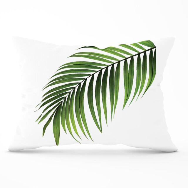 Warren Reed - Designer Single Palm Leaf Cushions in Green - Size: 60 cm x 60 cm - image 1