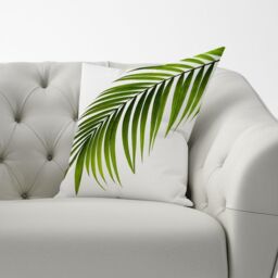 Warren Reed - Designer Single Palm Leaf Cushions in Green - Size: 60 cm x 60 cm - thumbnail 3